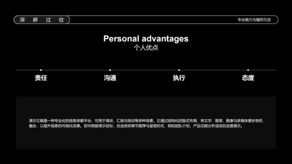 黑色简约商务弥散风岗位竞聘个人简历PPT模板
