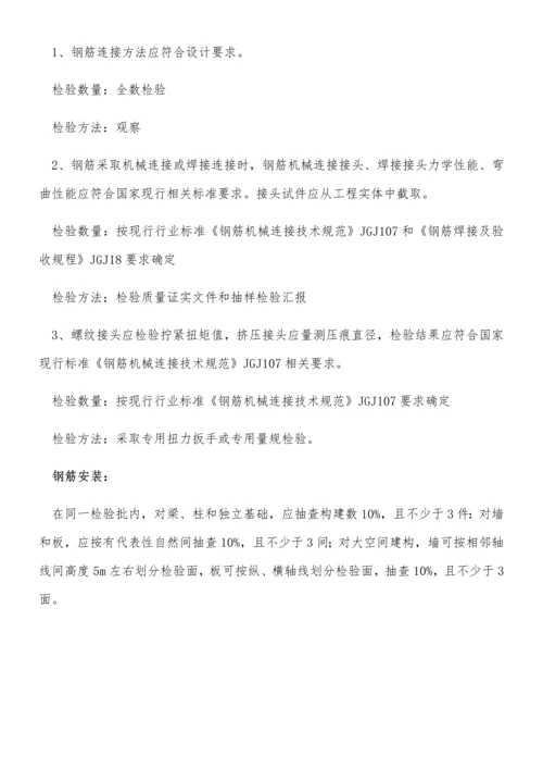 混凝土结构综合项目施工验收标准规范及检验方法.docx