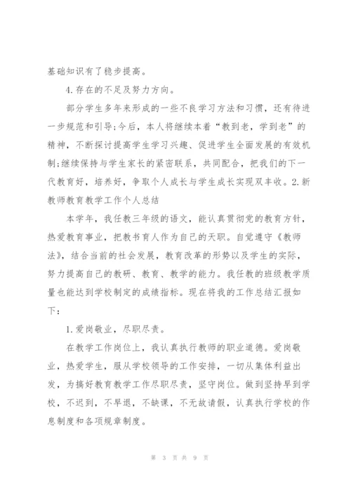 新教师教育教学工作个人总结.docx