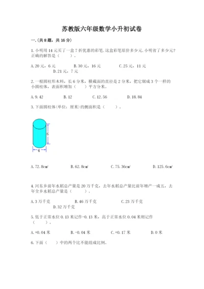 苏教版六年级数学小升初试卷附完整答案【名校卷】.docx