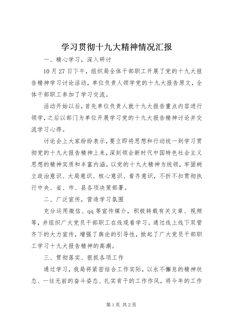 学习贯彻十九大精神情况汇报 (5).docx