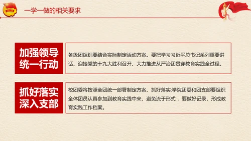 中国共青团一学一做学习解读ppt模板