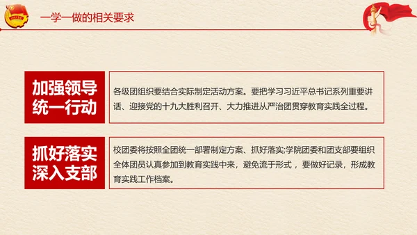 中国共青团一学一做学习解读ppt模板