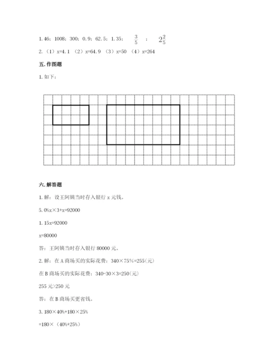 人教版六年级下册数学期末测试卷含答案（模拟题）.docx