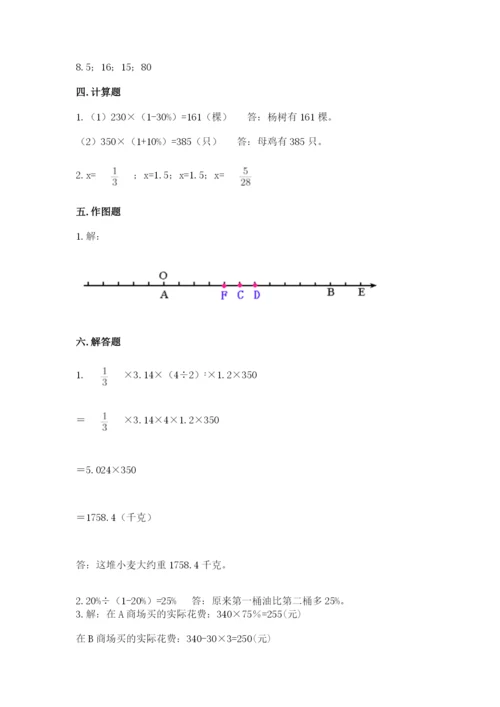 龙泉市六年级下册数学期末测试卷完美版.docx