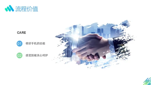 蓝色绿色渐变形状企业流程管理培训PPT课件其他管理