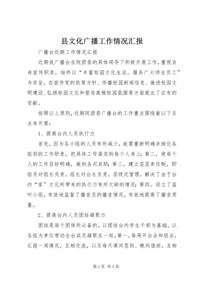 县文化广播工作情况汇报 (2).docx