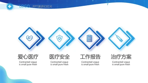 蓝色医疗医学临床合理用药动态PPT模板