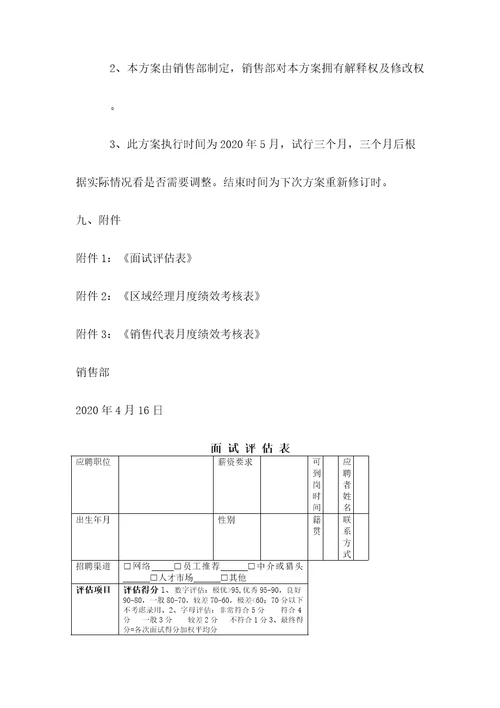 农业科技公司销售部薪酬绩效方案