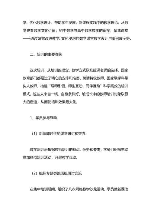 初中数学远程培训总结.docx