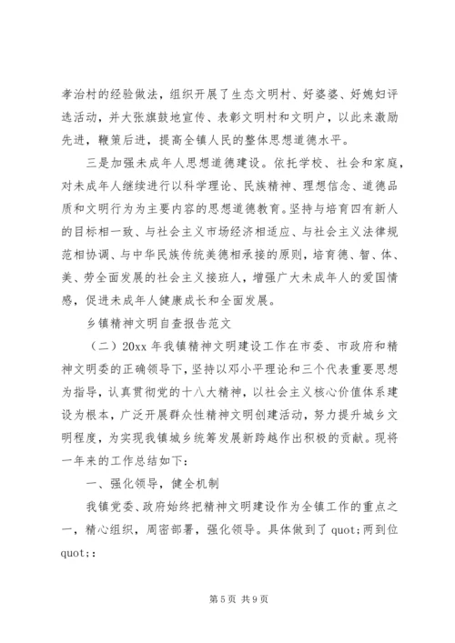 乡镇精神文明自查报告范文.docx