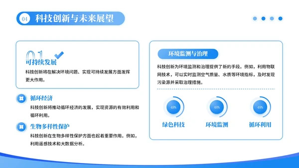 蓝色插画风创新科技开启未来篇章PPT模板