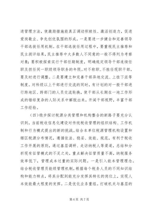 国税系统整合人力资源的调研报告.docx