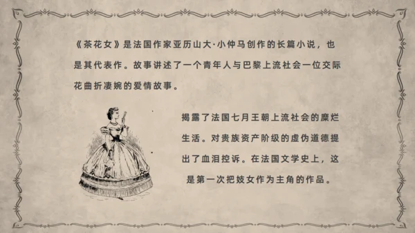 茶花女语文课件通用PPT模板