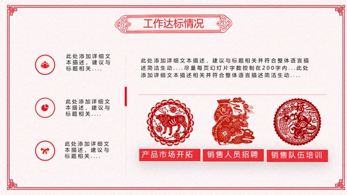 2021年牛年剪纸喜庆中国风年工作总结述职报告年终总结PPT