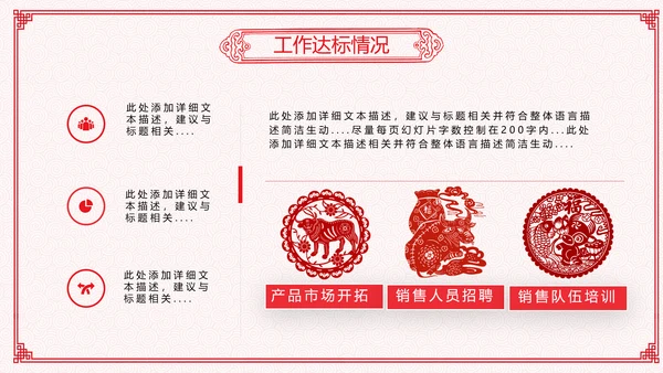 2021年牛年剪纸喜庆中国风年工作总结述职报告年终总结PPT