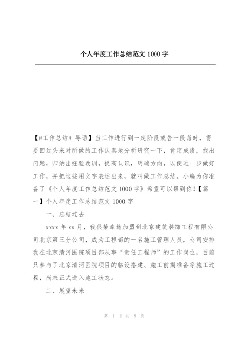 个人年度工作总结范文1000字.docx