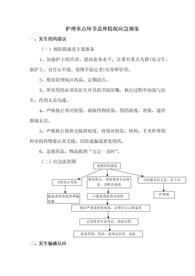 护理重点环节意外情况应急预案共12页