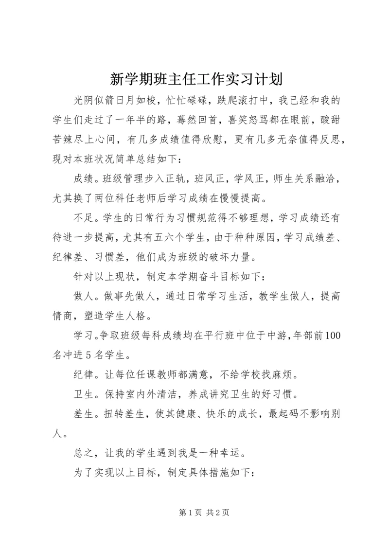 新学期班主任工作实习计划.docx