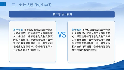 2024新修订中华人民共和国会计法新旧对比学习解读PPT