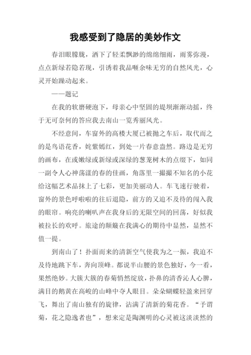 我感受到了隐居的美妙作文.docx