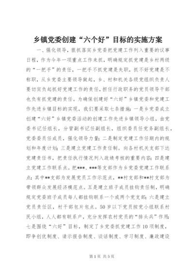 乡镇党委创建“六个好”目标的实施方案.docx