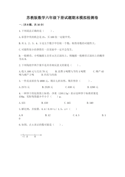 苏教版数学六年级下册试题期末模拟检测卷精华版.docx