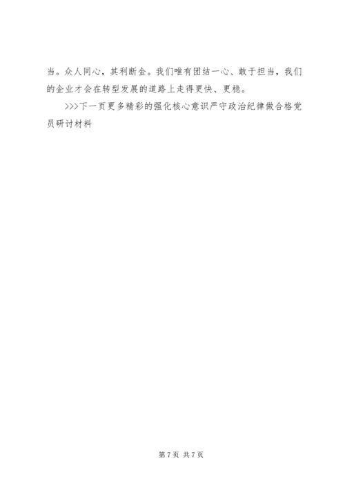 强化核心意识严守政治纪律做合格党员研讨材料(2).docx