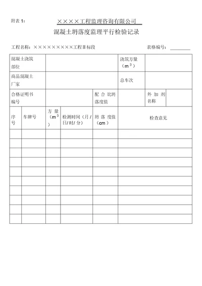 平行检验记录表样板