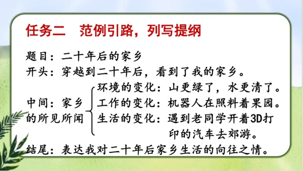 【同步课件】部编版语文五年级上册  习作四  二十年后的家乡   课件（2课时）