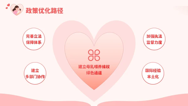 红色卡通风爱的天然力：世界母乳喂养周PPT模板