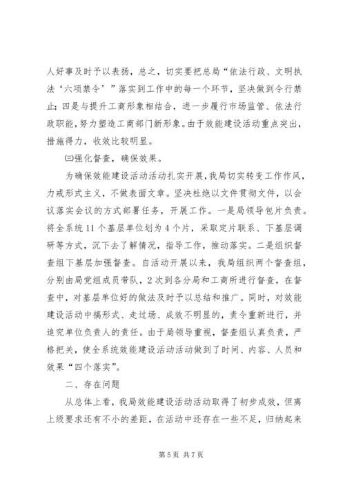 县工商局开展效能建设活动情况汇报 (6).docx