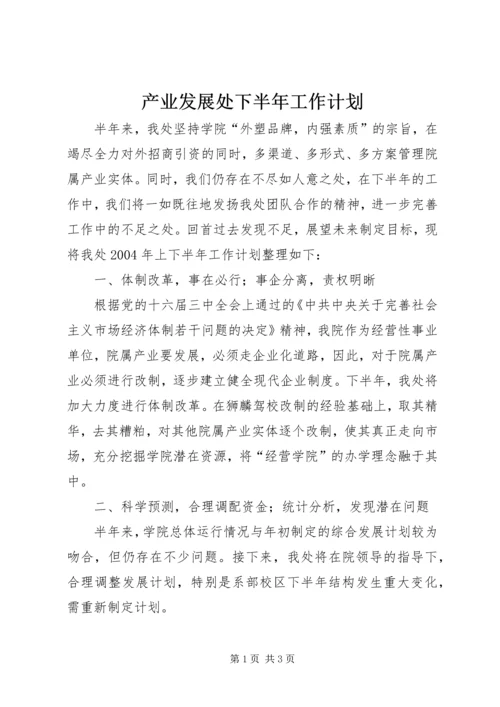 产业发展处下半年工作计划.docx