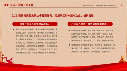 红色复古大气党建党课中国工会第十八次全国代表大会报告PPT职代会