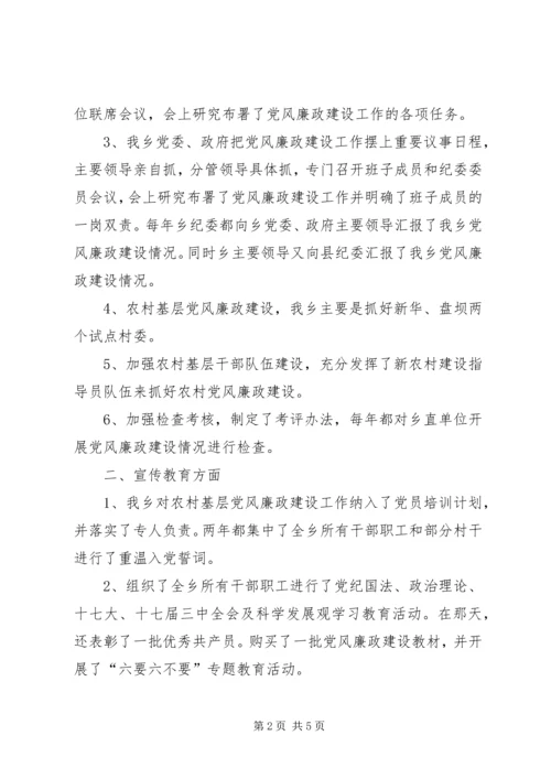 乡镇纪委开展廉政建设工作汇报.docx