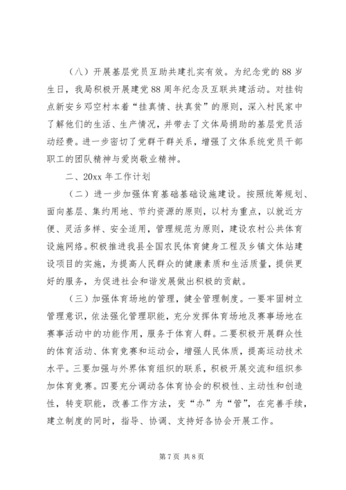 文化体育局工作总结及工作计划 (3).docx