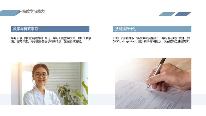 蓝色商务风临床医学专业大学生求职个人能力综合展示职业生涯规划通用PPT