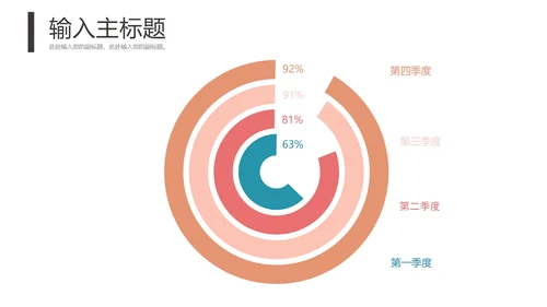 清新简约圆环图图表合集PPT模板