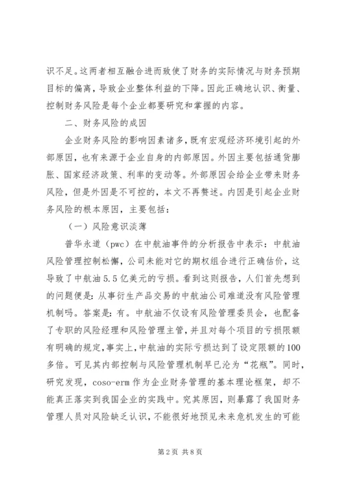 企业财务风险成因及应对对策.docx