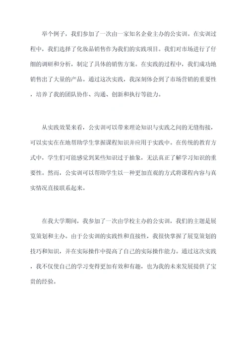 公实训心得体会