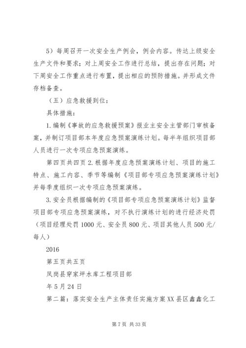 落实安全生产主体责任的实施方案(1).docx