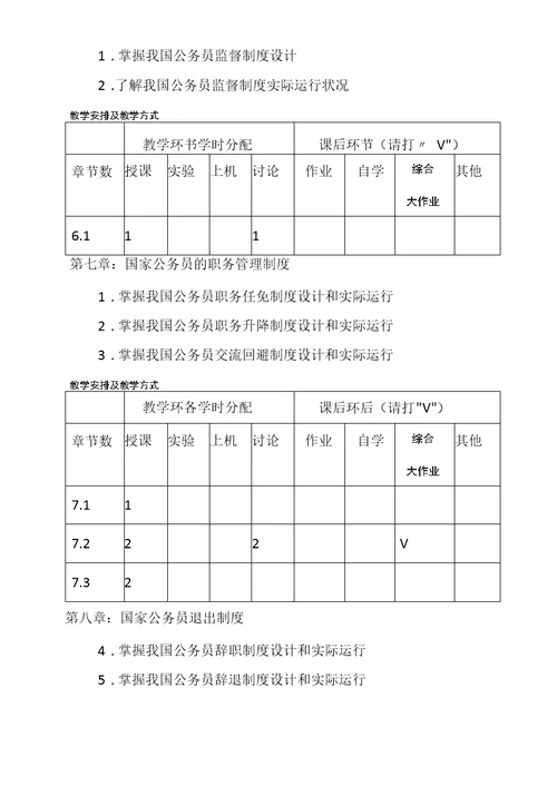 “国家公务员制度”课程教学大纲