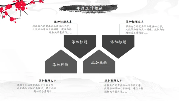 中国风工作汇报青山通用PPT模板