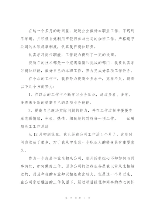 试用期员工工作总结.docx