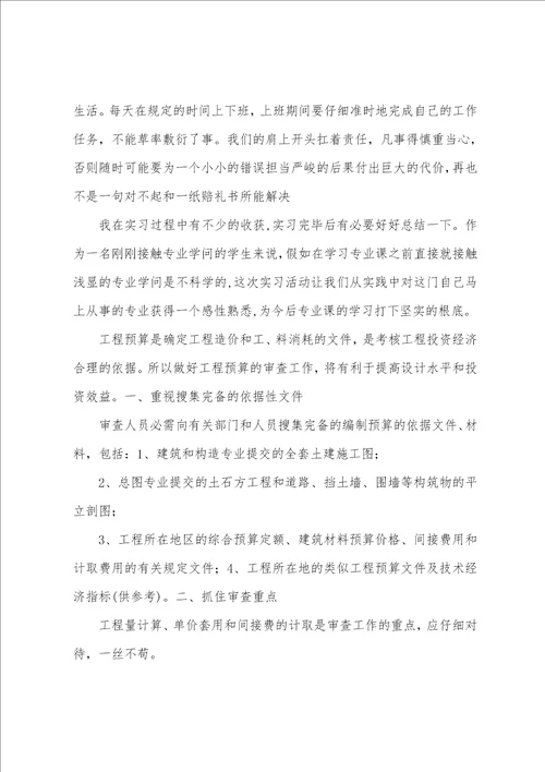 做预算的个人短期实习工作总结