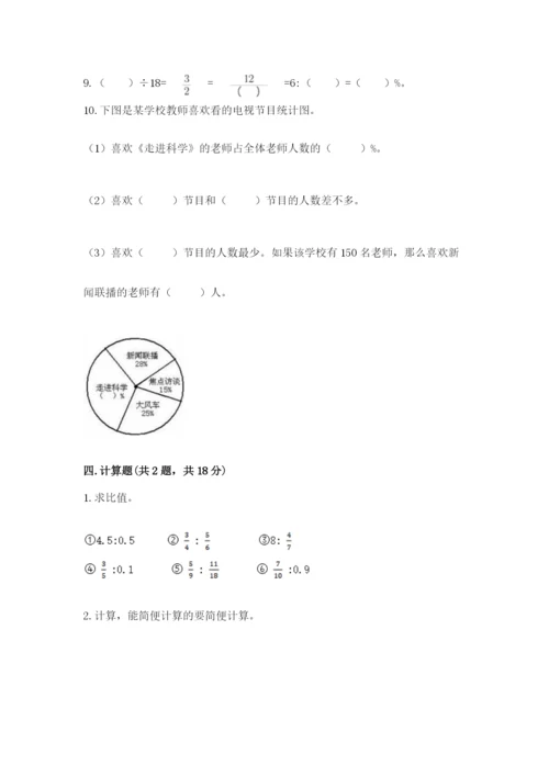 2022人教版六年级上册数学期末测试卷重点.docx