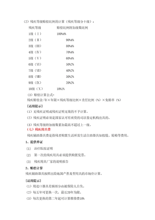 车险人伤计算赔偿标准