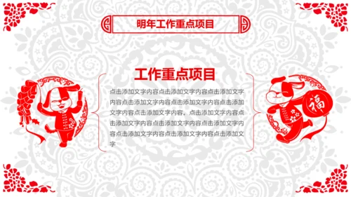 喜庆剪纸民俗狗年新年春节元旦联欢会PPT