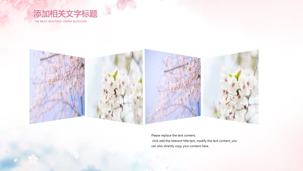 唯美浪漫十里桃花开樱花节樱花季桃花ppt