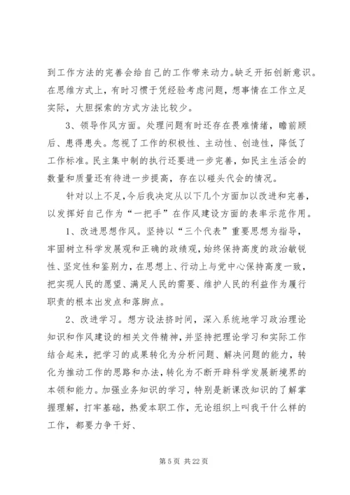 作风建设专题民主生活会.docx